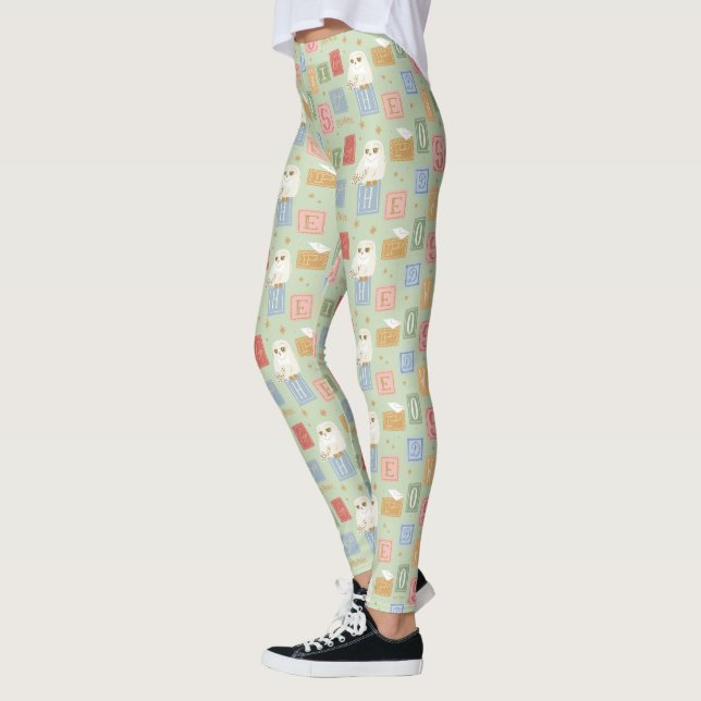 Leggings Hedwig Post Letter Block Pattern (Gauche)