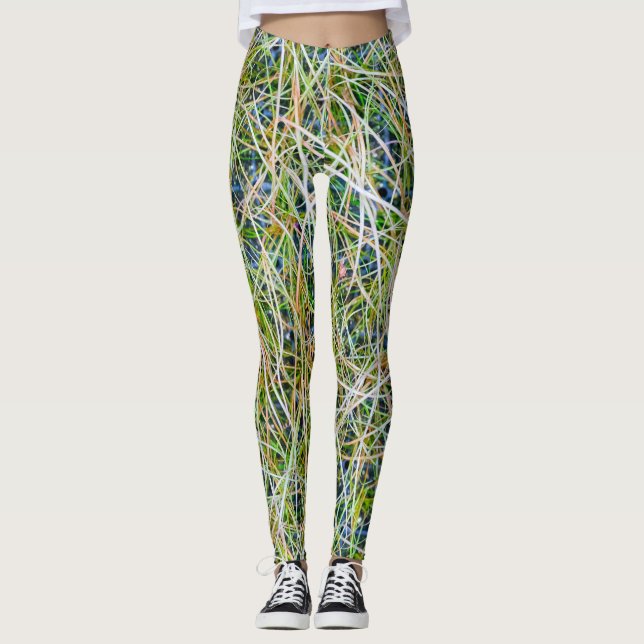Leggings Herbe à Oiseaux Ornementale Fine  (Devant)