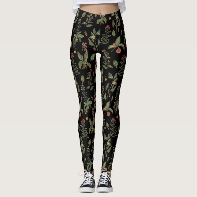 Leggings Herbe Cottagecore Noir  (Devant)