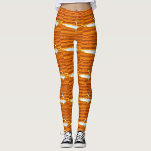 Leggings hérons bleus brun doré