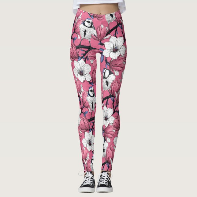 Leggings Heure du printemps en rose (Devant)