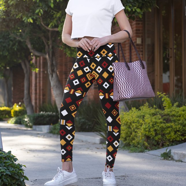 Leggings Hexagon monochrome tribal (Créateur téléchargé)