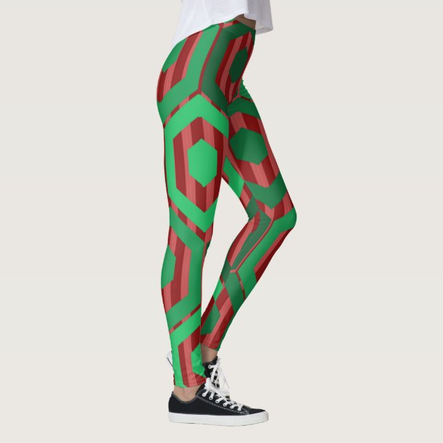 Leggings Hexagones de Noël (Droite)