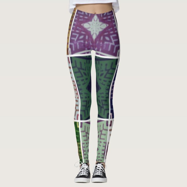 Leggings Hi Waist star belle féminine imprimer week-end gra (Devant)