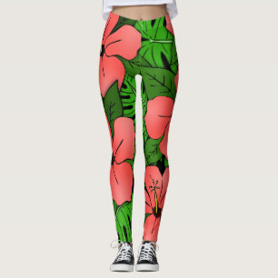 Leggings Hibiscus de Pêche et Monstère