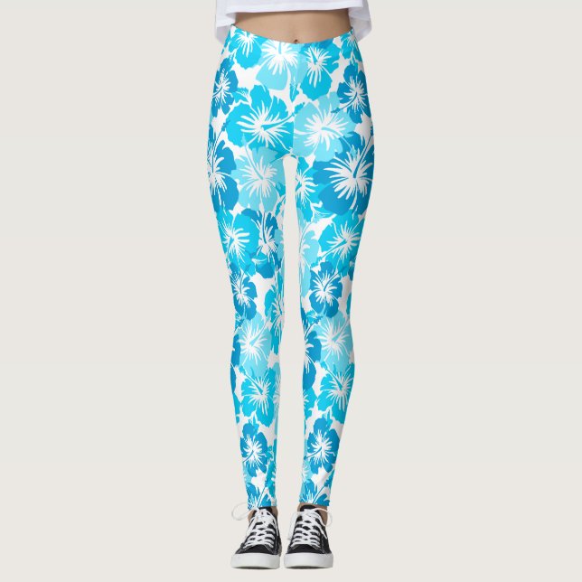 Leggings Hibiscus épopé Hawaiian Tropical Floral (Devant)