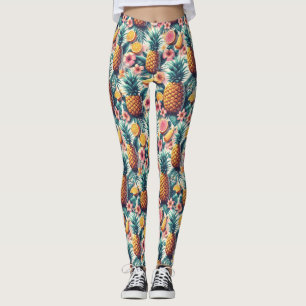 Leggings Hibiscus et ananas