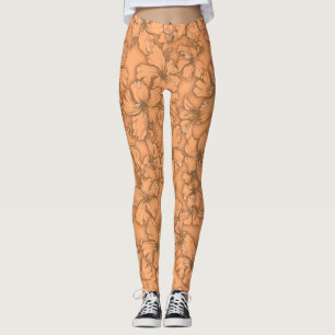 Leggings Hibiscus Garden Hawaiian Tropical Floral