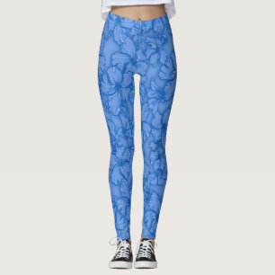 Leggings Hibiscus Garden Hawaiian Tropical Floral