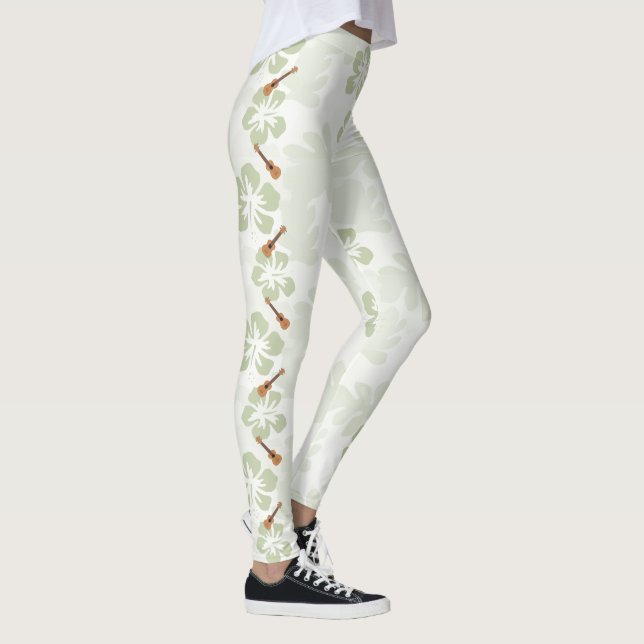 Leggings Hibiscus hawaïen Fleurs Ukulele instrument de musi (Droite)