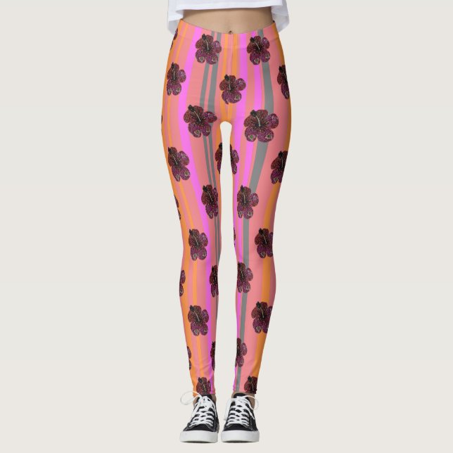 Leggings Hibiscus perles Mosaic Motif Leging (Devant)