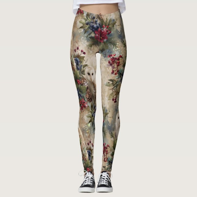Leggings Hibou Floral Envoûtant (Devant)