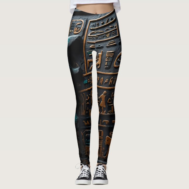Leggings hiéroglyphes d'or égyptien (Devant)