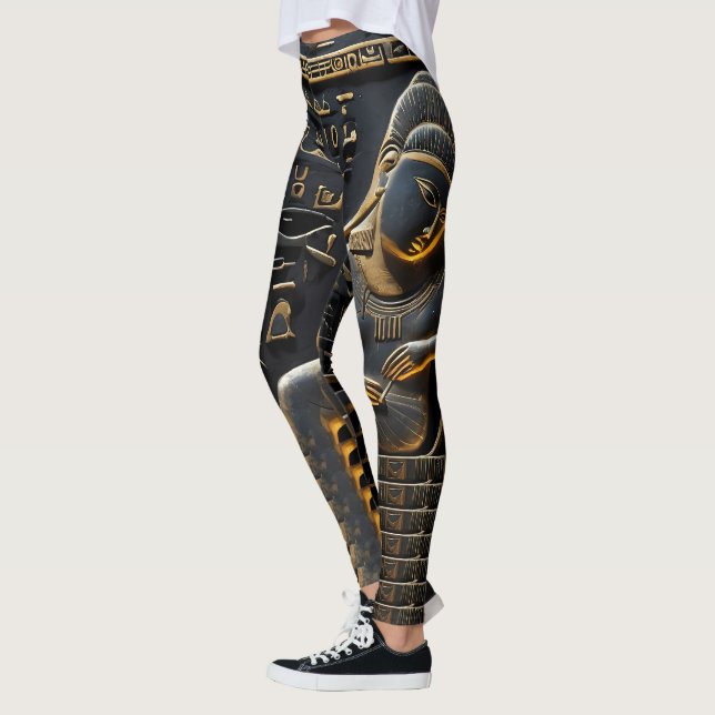 Leggings hiéroglyphes d'or égyptien (Gauche)