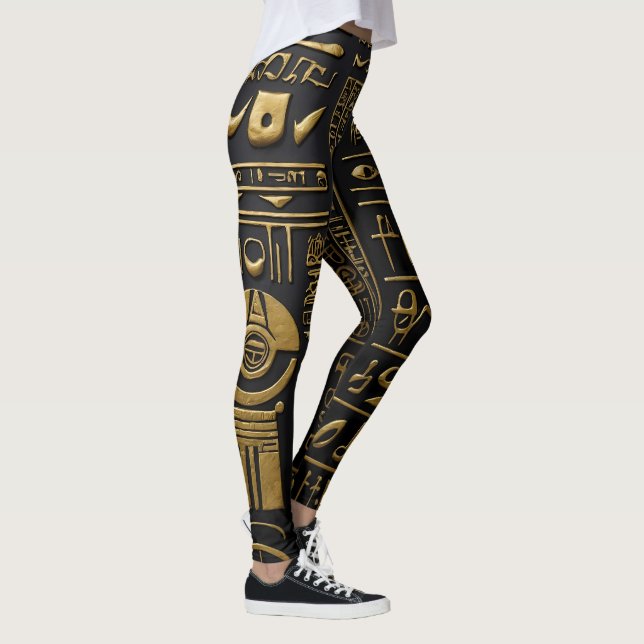 Leggings hiéroglyphes d'or égyptien (Droite)