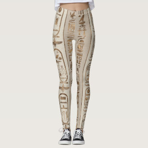 Leggings Hiéroglyphes égyptiens Pastel Gold