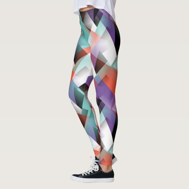 Leggings Hip Modern Abstrait Mosaïque géométrique Motif d'a (Gauche)
