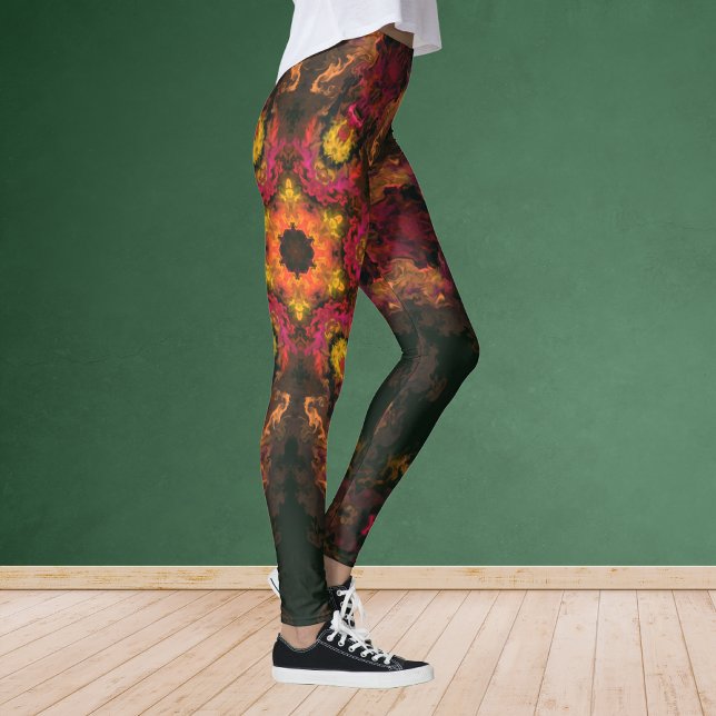 Leggings Hippie psychédélique jaune rouge et orange (Créateur téléchargé)