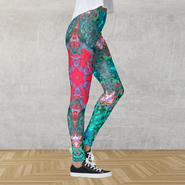 Leggings Hippie psychédélique rose Turquoise et bleu (Créateur téléchargé)