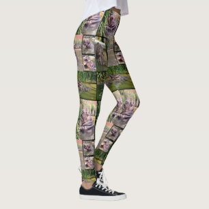 Leggings Hippo Photo Collage Dames Full Print Legging.