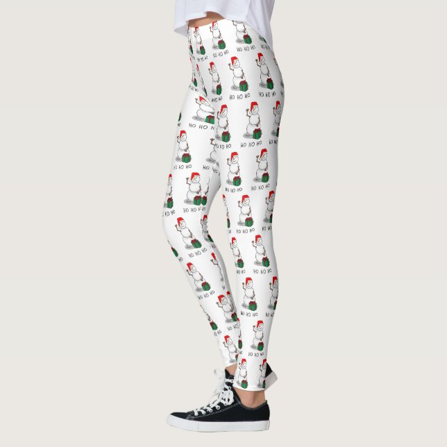Leggings Ho Ho Joyeux Noël Père Noël mignonne Snowman (Gauche)