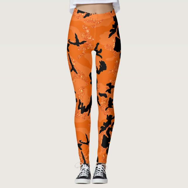 Leggings HOC Orange Parties scintillant Halloween Edition C (Devant)