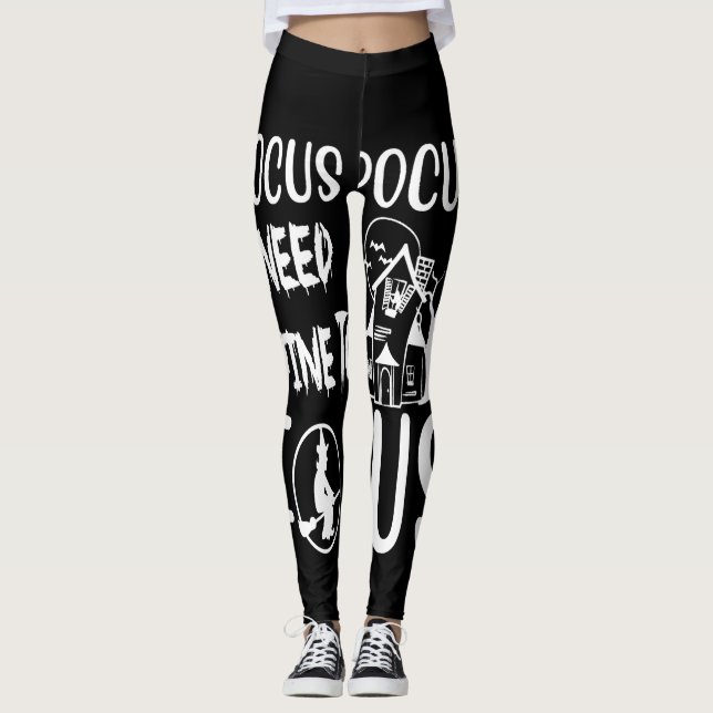 Leggings hocus pocus j'ai besoin de vin pour me concentrer (Devant)