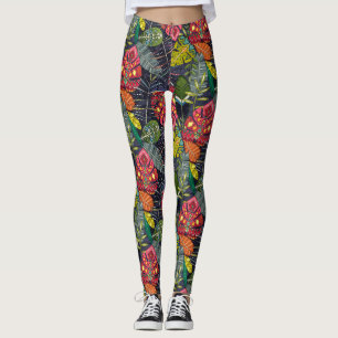 Leggings hojas de boho de minuit