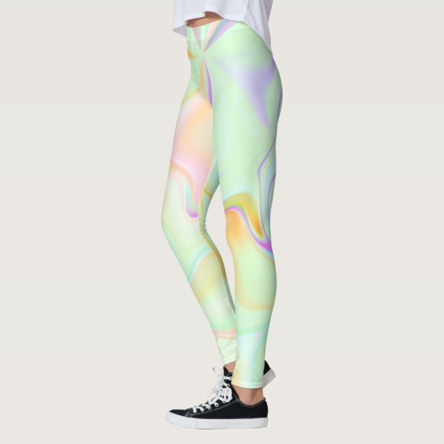Leggings Hologramme Abstrait Faux Motif coloré (Gauche)