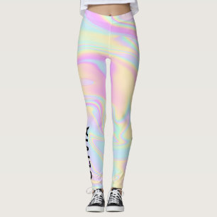 Leggings Holographique coloré arc-en-ciel personnalisé