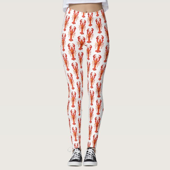 Leggings Homard polygonal rouge (Devant)