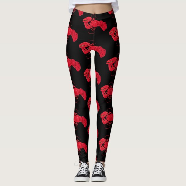 Leggings Homard sur Arrière - plan noir par Marsden Hartley (Devant)