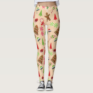 Leggings Homme en pain d'épices,bonbons et chapeau de père