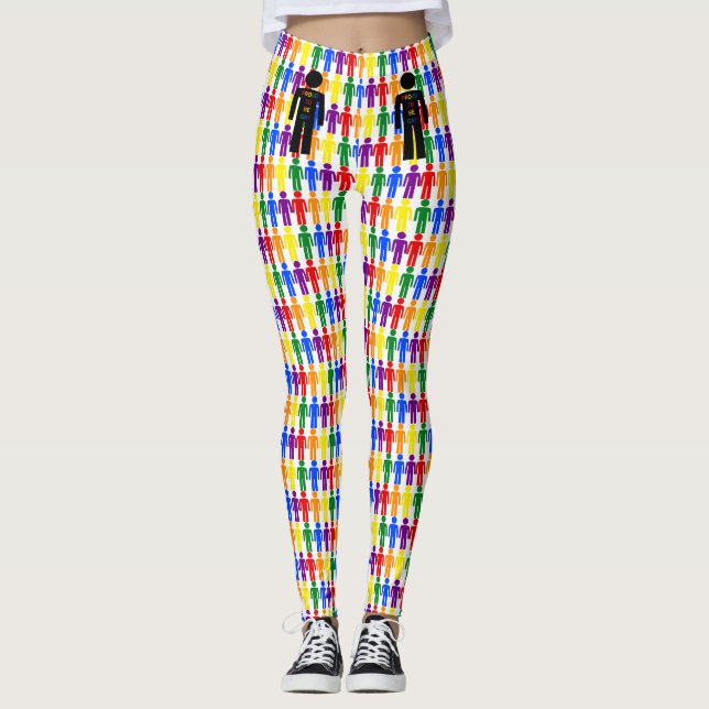 Leggings Hommes gays LGBTQ Silhouette et arc-en-ciel (Devant)