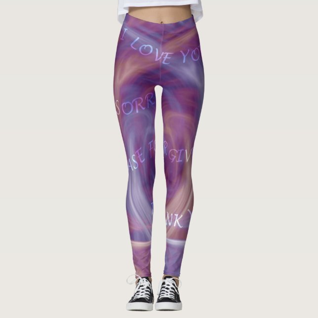 Leggings Ho'oponopono Purple Smoke (Devant)