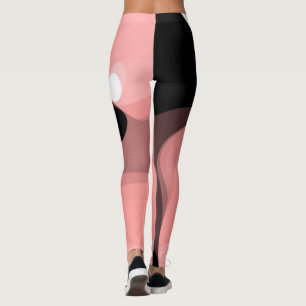 Leggings Horizon coucher de soleil : rose, noir et blanc Ab