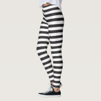 leggings horizontaux noirs et blancs