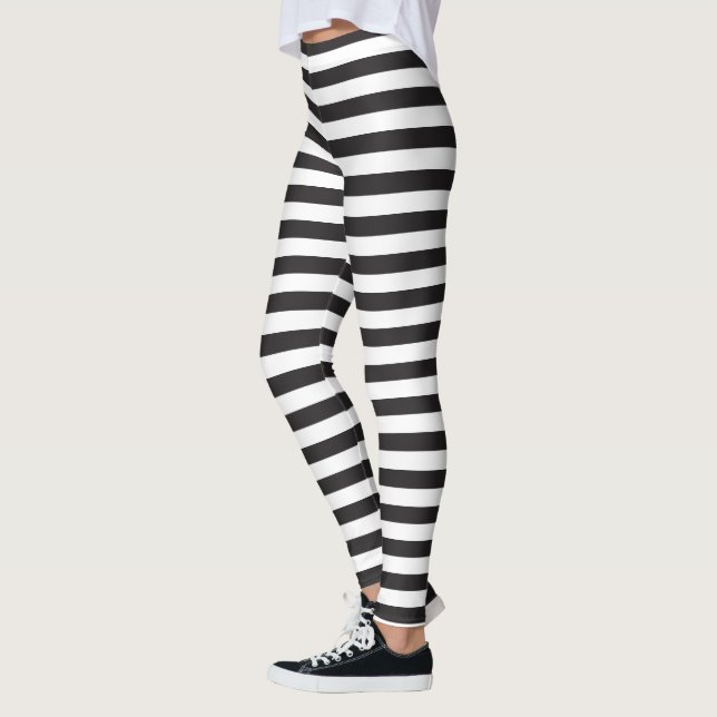 leggings horizontaux noirs et blancs (Gauche)