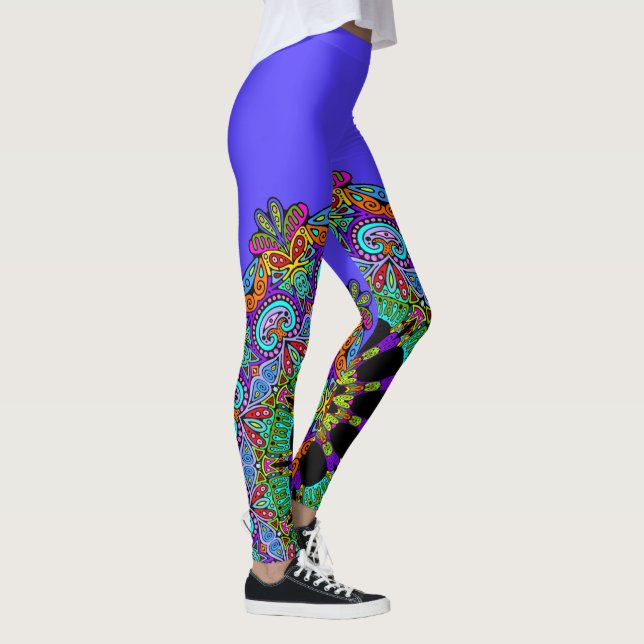 Leggings Horloge à main peinte Mandala 24 (Droite)