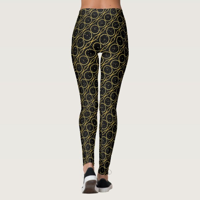 Leggings Huile d'or XO Hugs et baisers + Parties scintillan (Dos)