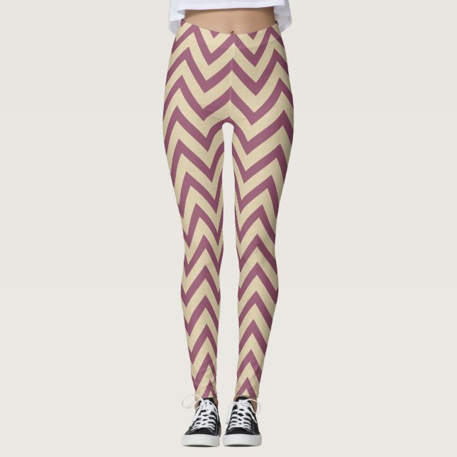 Leggings Humeurs d'épices prunes Chevrons (Devant)