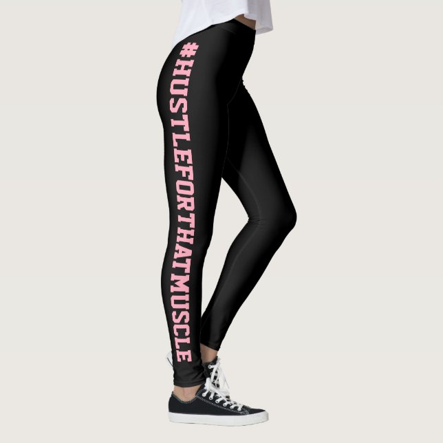 Leggings #Hustle pour cette séance d'entraînement de rose (Droite)