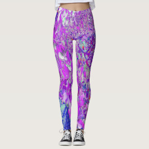 Leggings Hydrangea Limelight Élégant Violet et Bleu