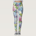 Leggings Hydrangée en fleurs<br><div class="desc">Faites un relevé de mode floral avec ces légendes avec des hydrangées fleuries dans des tons délicieux allant du rose au bleu en passant par la lavande.</div>