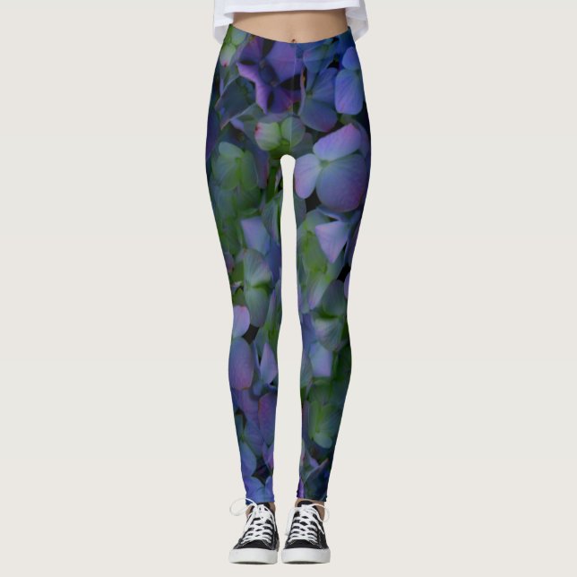 Leggings Hydrangée violette (Devant)