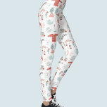 Leggings Hyge scandinave rétro<br><div class="desc">Ce design de style scandinave et ludique est le moyen idéal d'ajouter une touche de Hygge à votre vie. Un design hivernal chaleureux et douillet,  avec des accents rose vif et vert sauge. Art original de Nic Squirrell.</div>