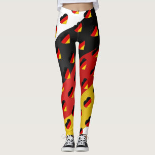 Leggings I Love Allemagne Allemand Drapeau Coeurs Motif Fun