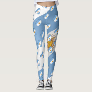 Leggings I Love Argentina Flag of Argentina Hearts Motif