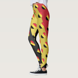 Leggings I Love Belgium Belgian Flag Hearts Motif Funny