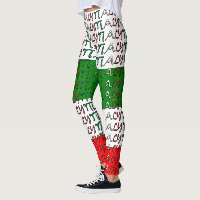 Leggings I Love Italie Drapeau italien Couleurs Typographie (Gauche)